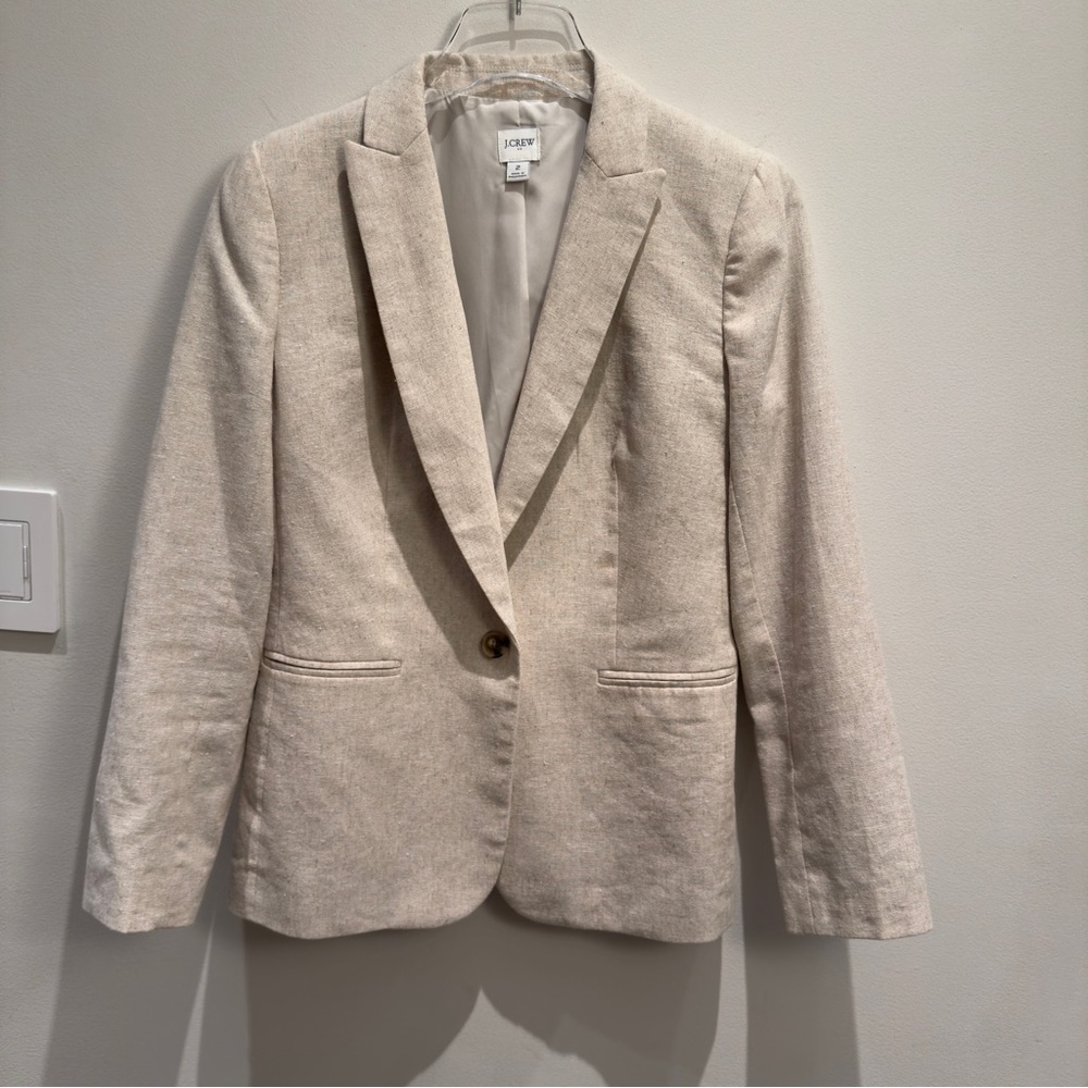 J. Crew Blazer Mix Blend Of Linen & Cotton Womens Size 2